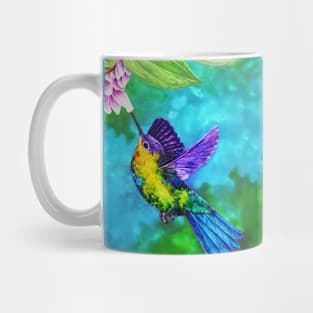 Colorful Hummingbird with Background Mug